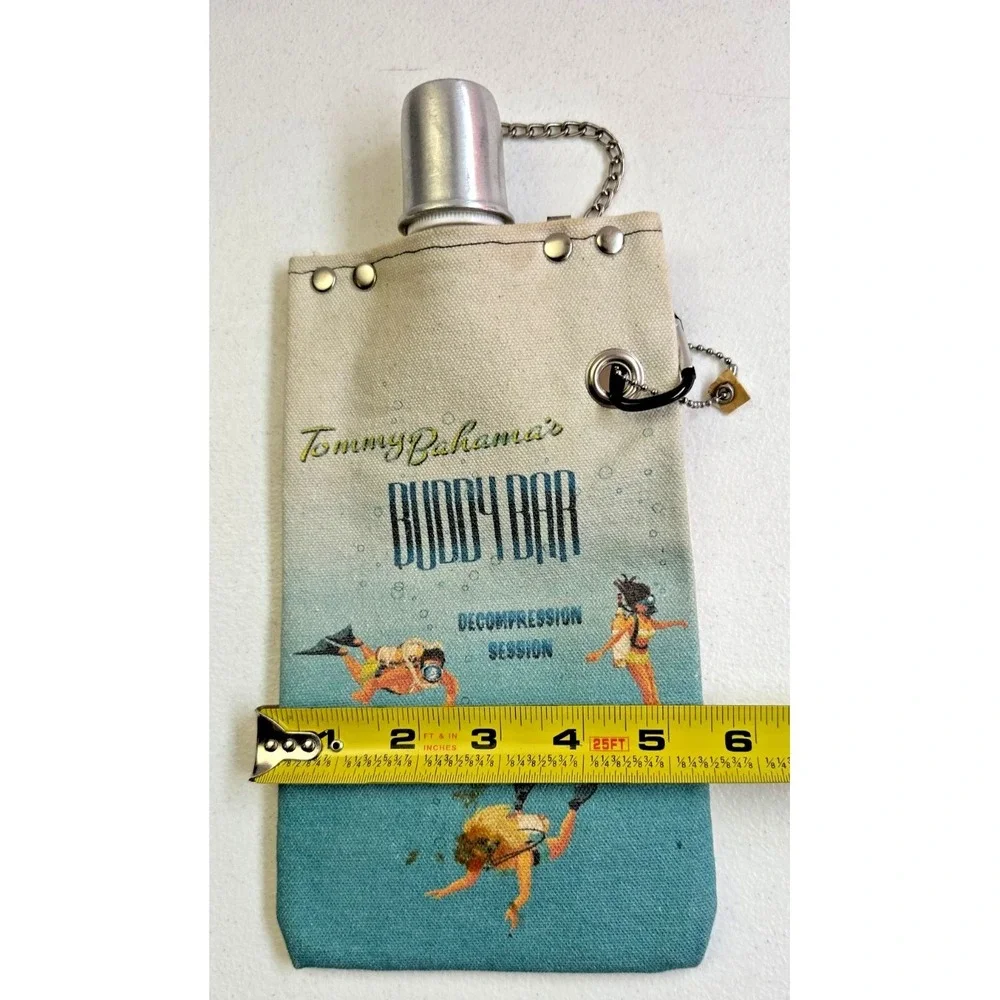 Tommy Bahama Buddy Bar Canvas Canteen Flask Drinking Portable Scuba Beach Travel